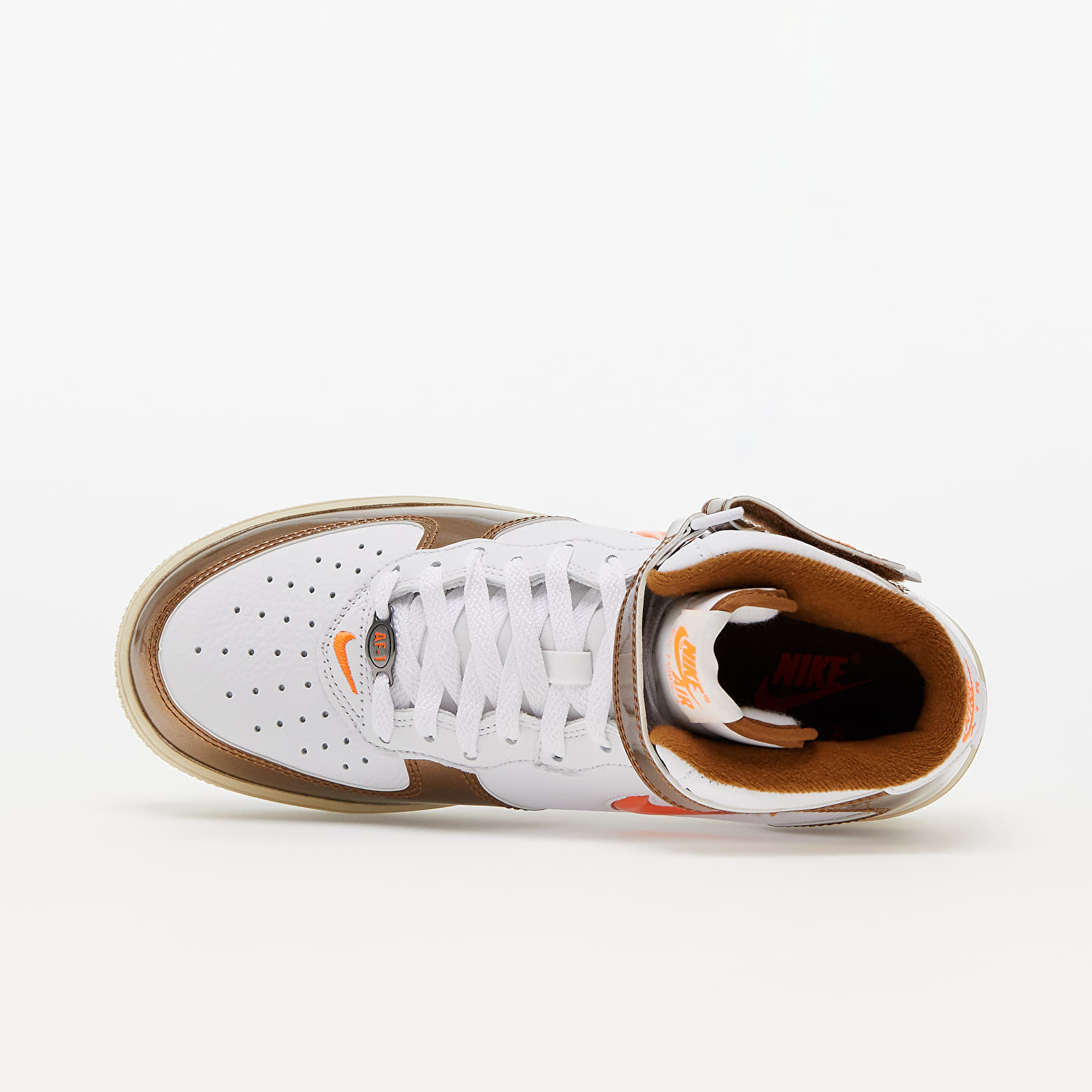 Férfi cipők Nike Air Force 1 Mid QS White/ Total Orange-Ale Brown-Beach
