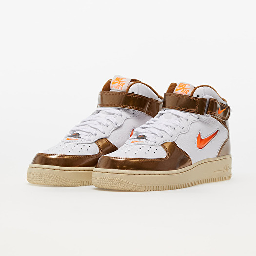 Men s shoes Nike Air Force 1 Mid QS White Total Orange Ale Brown