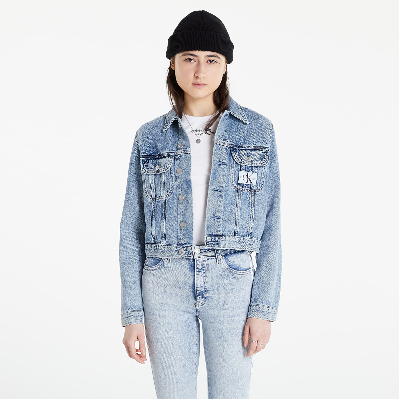 Calvin klein online cropped denim jacket