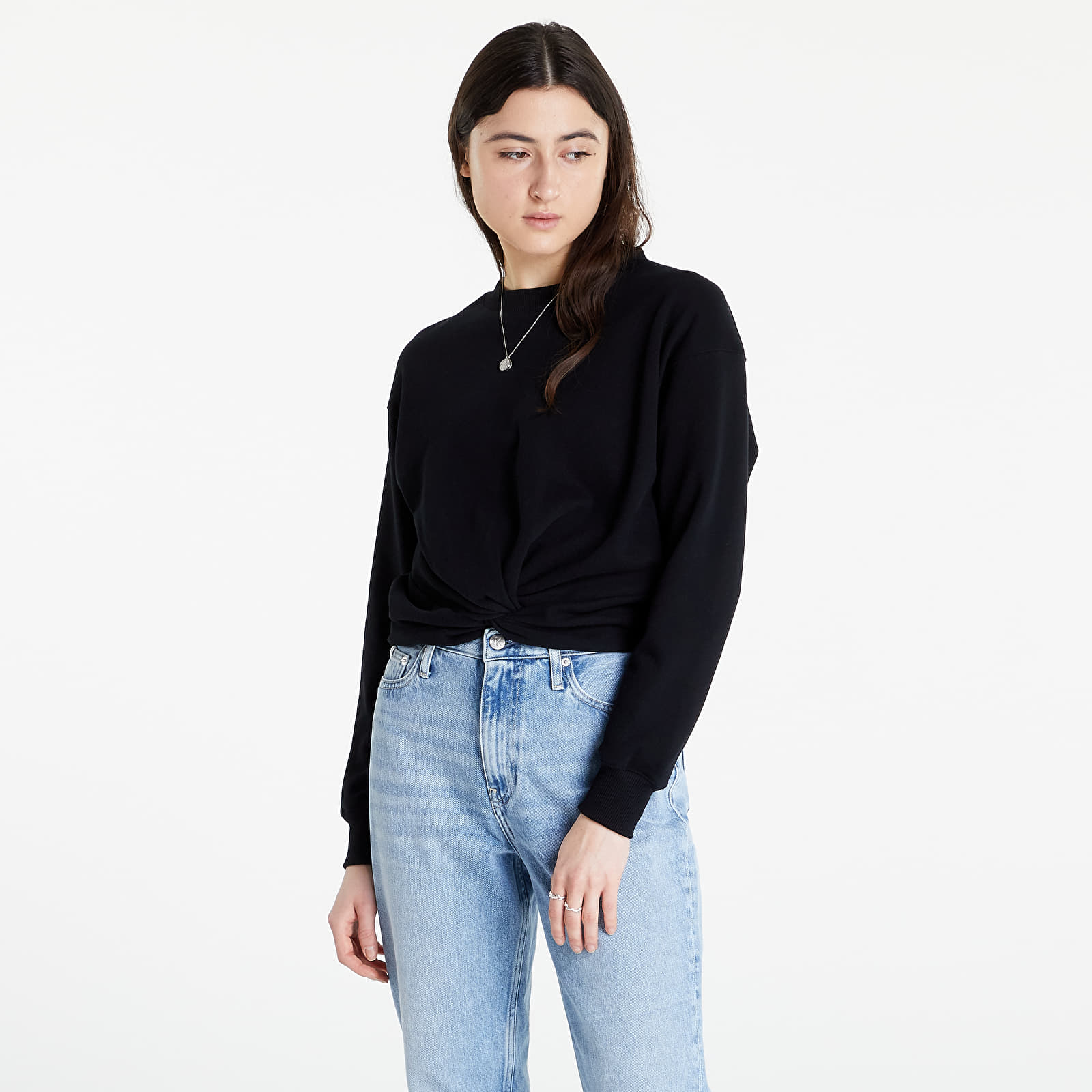 Hoodies and sweatshirts Calvin Klein Jeans Twisted Hem Sweatshirt Ck Black