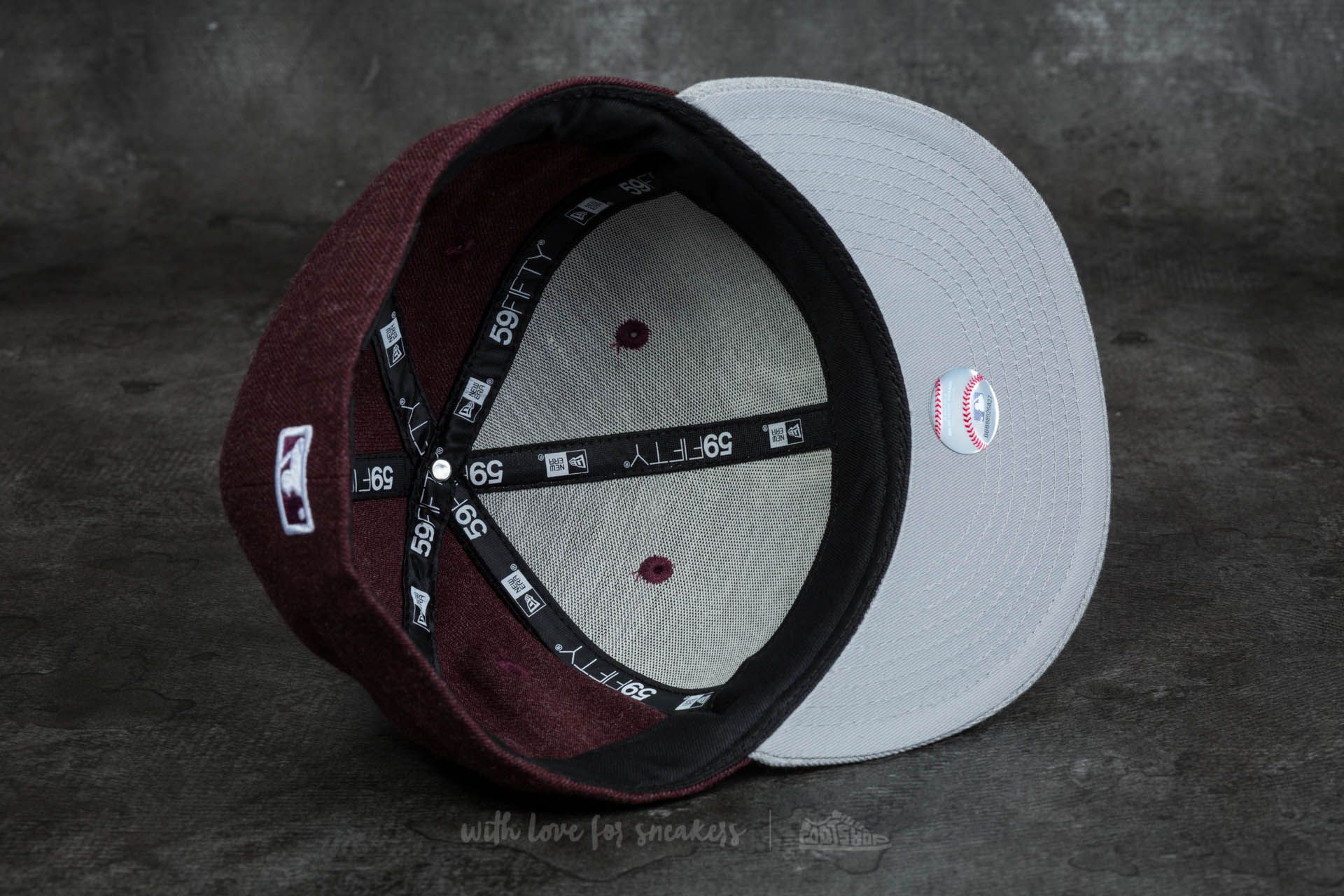 Caps New Era 59Fifty Major League Baseball Heather Contrast New York Yankees Cap Maroon