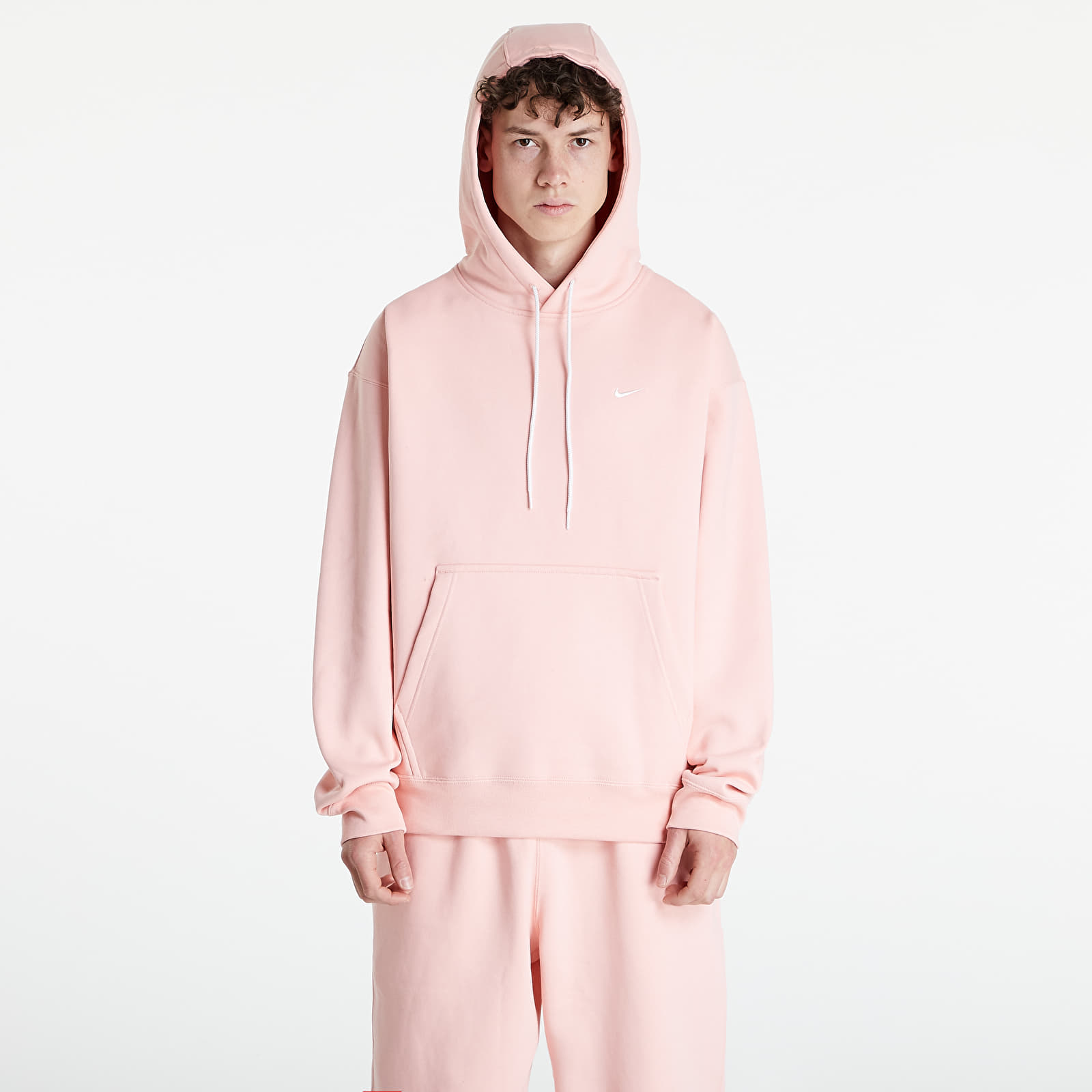 Sweatshirts NikeLab Solo Swoosh Men s Fleece Hoodie Bleached Coral White Footshop