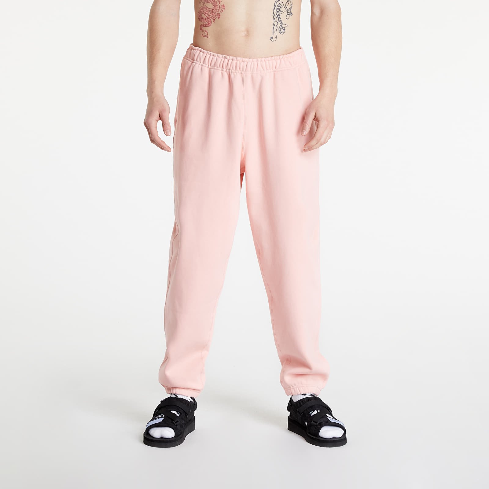 Pants NikeLab Solo Swoosh Men's Fleece Pants Bleached Coral/ White