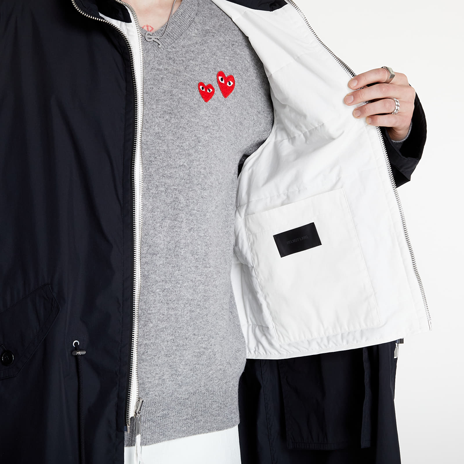 Geci și paltoane HELMUT LANG Coat Black/ White