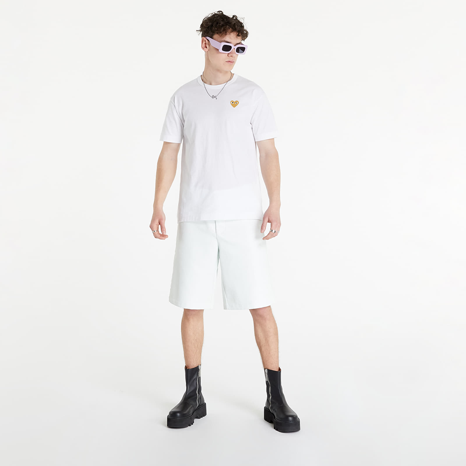Тениски Comme des Garçons PLAY Gold Emblem Tee White