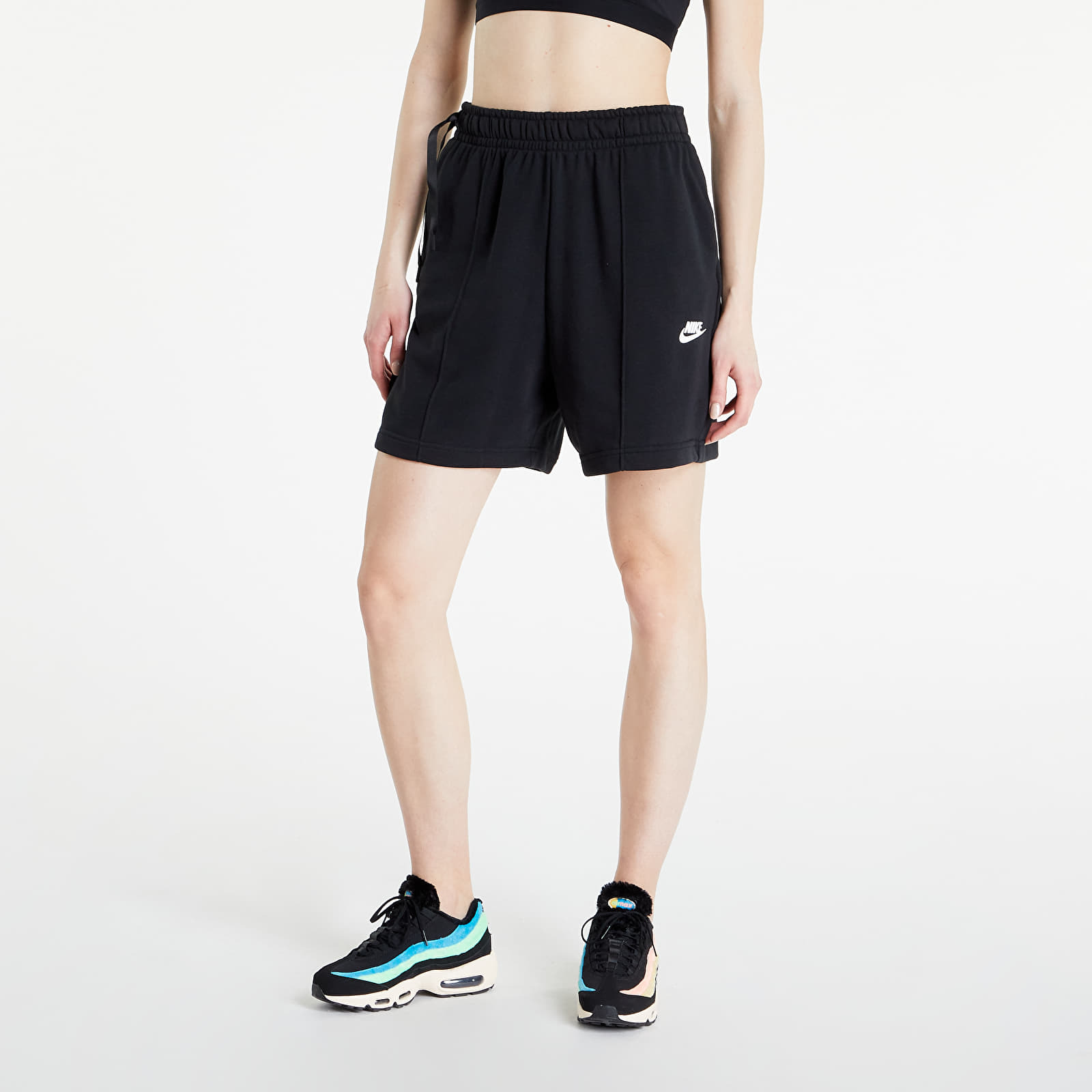 Levně Nike Sportswear French Terry Fleece High-Rise Shorts Black