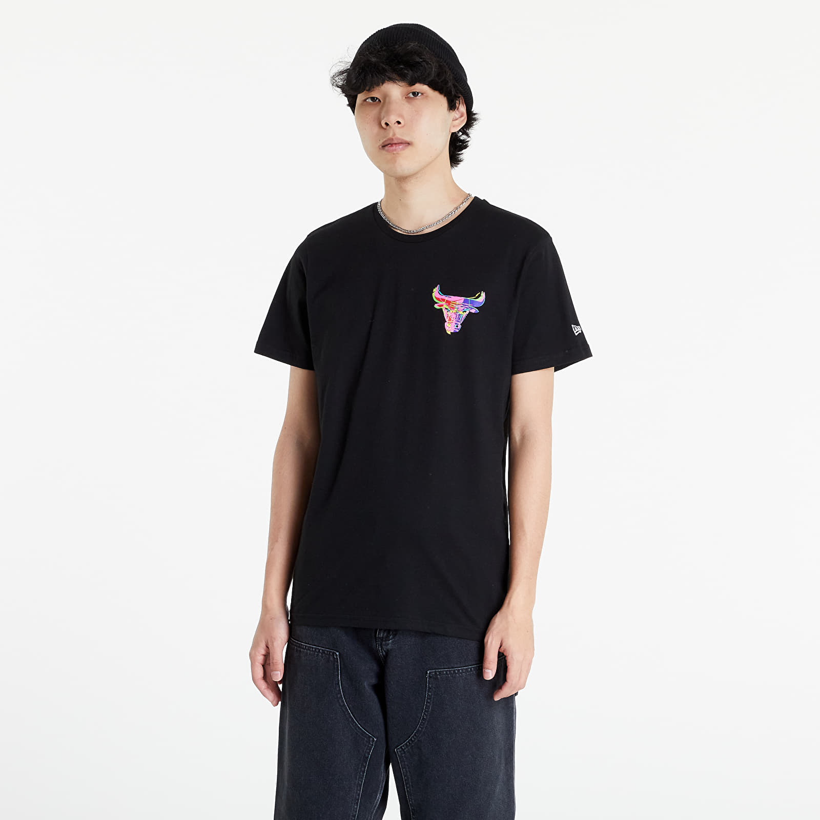 T-skjorter New Era NBA Neon Back Graphic Tm Logo Tee Chicago Bulls Black