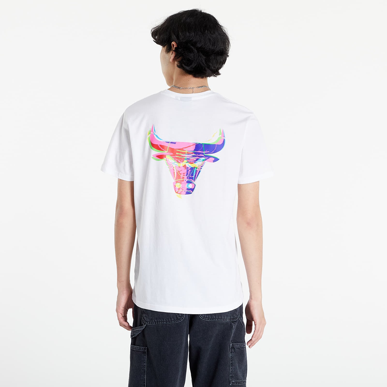 T-skjorter New Era NBA Neon Back Graphic Tm Logo Tee Chicago Bulls White