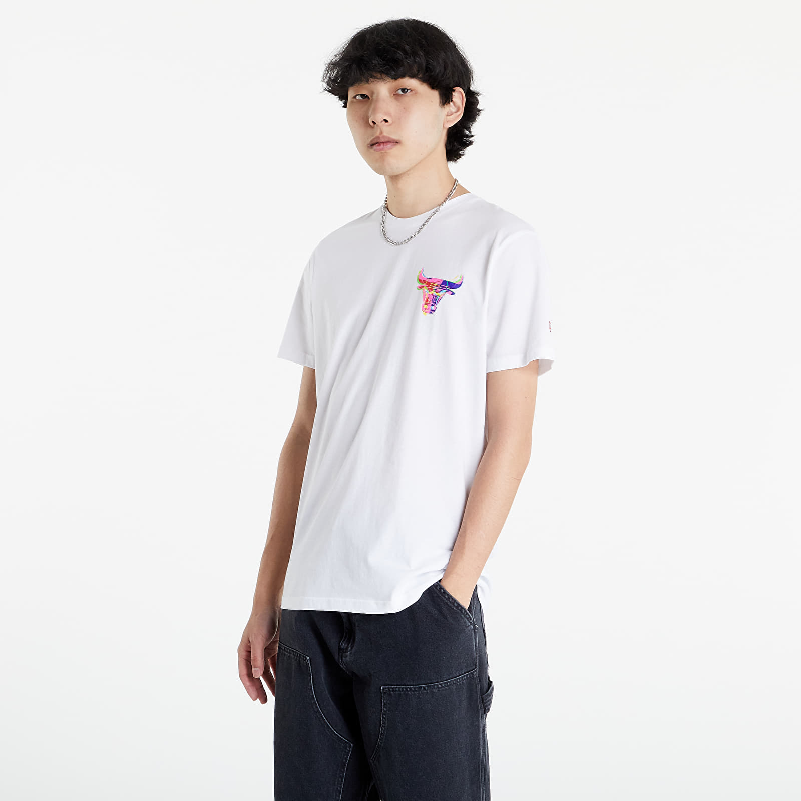 T-skjorter New Era NBA Neon Back Graphic Tm Logo Tee Chicago Bulls White