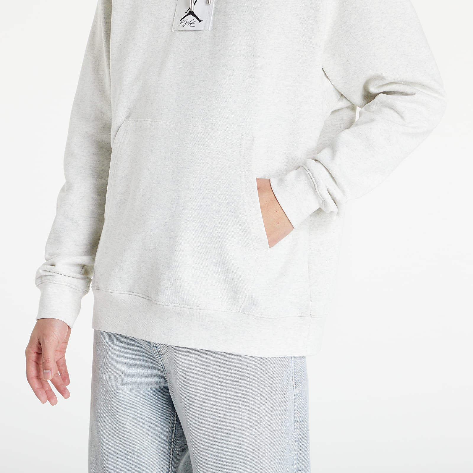 Mikiny Jordan Essentials Statement Fleece Oatmeal Heather