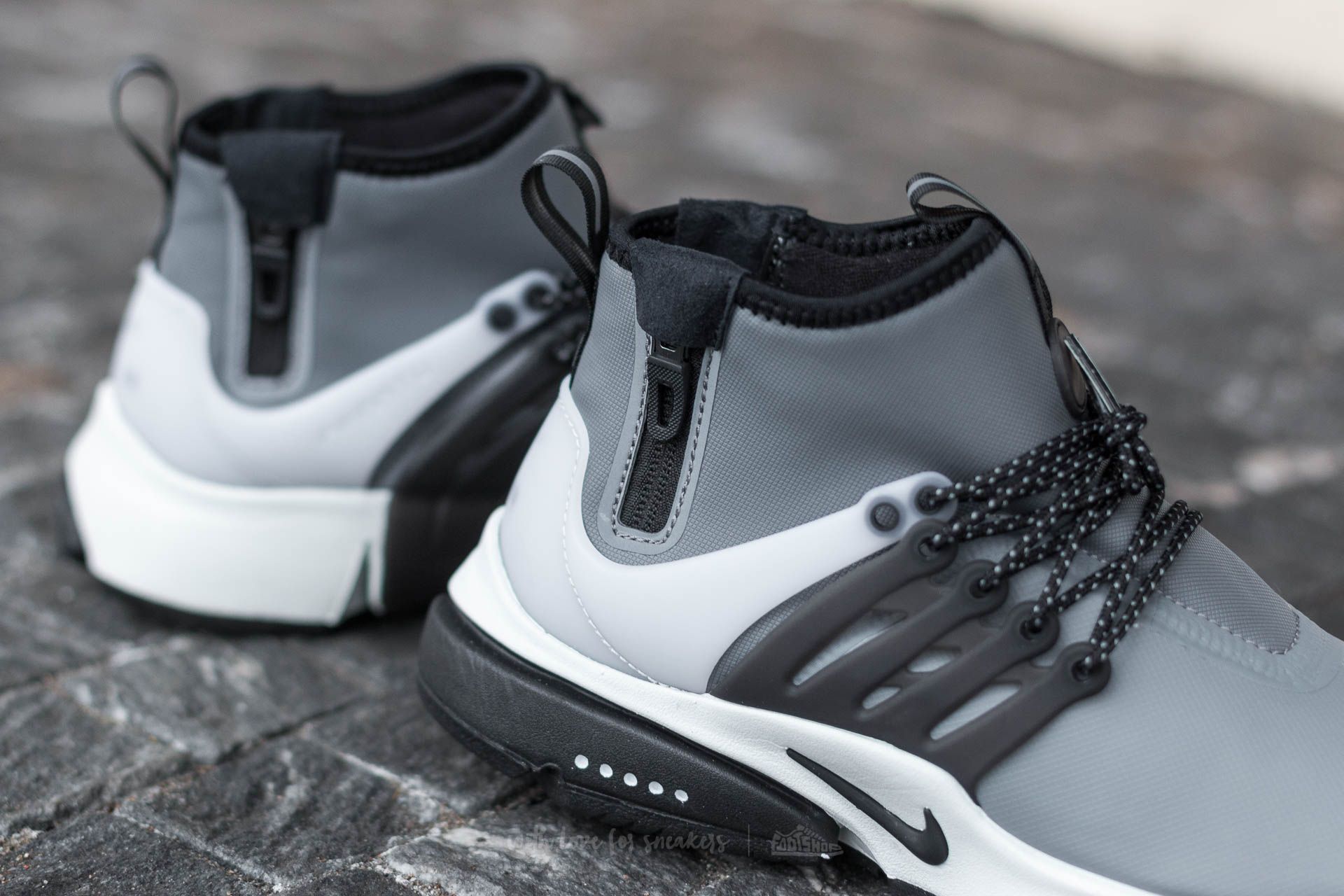 Nike air presto utility sale mid - cool grey/black/off white/volt