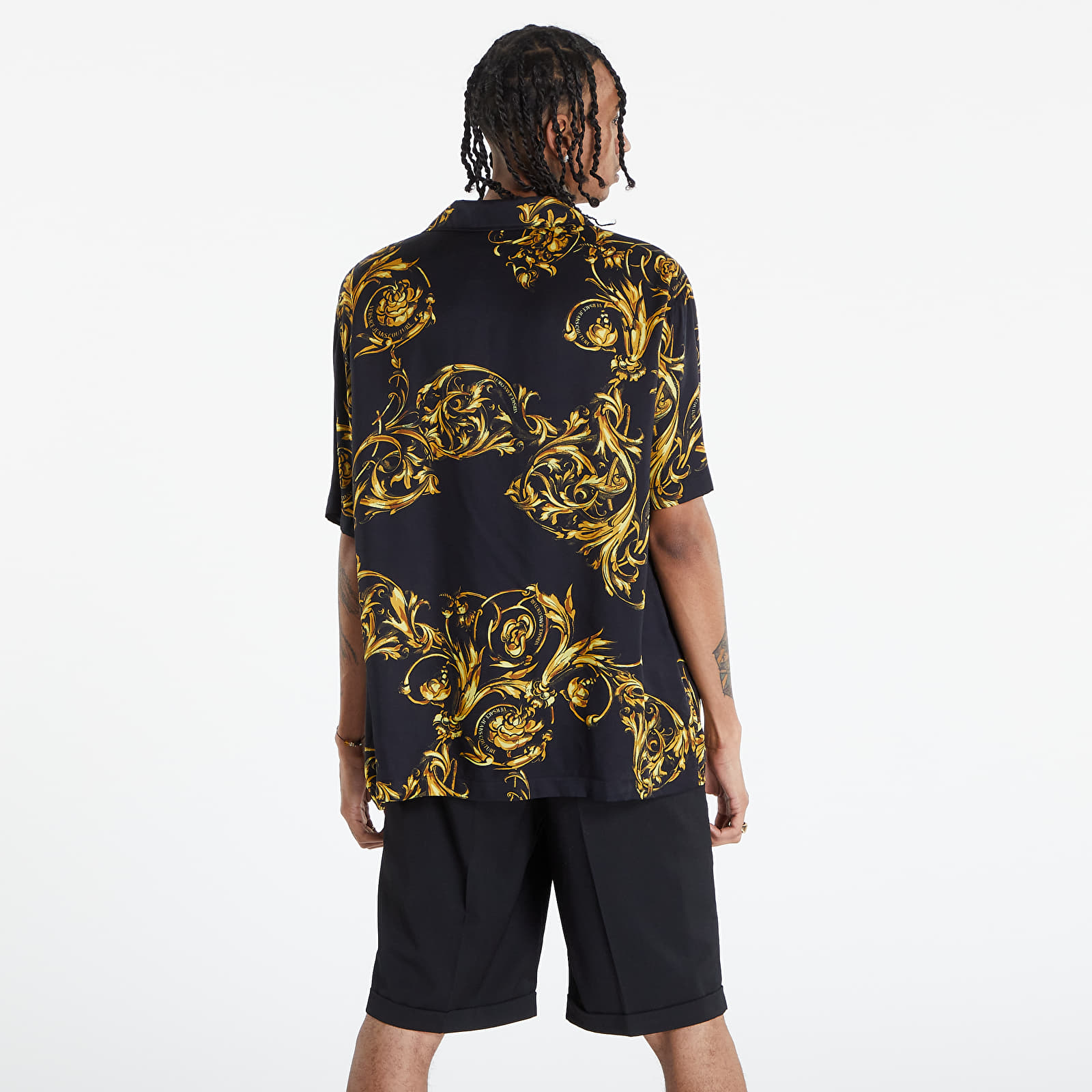 Shirts Versace Jeans Couture Twill Vi Print Garland Shirt Black/ Gold