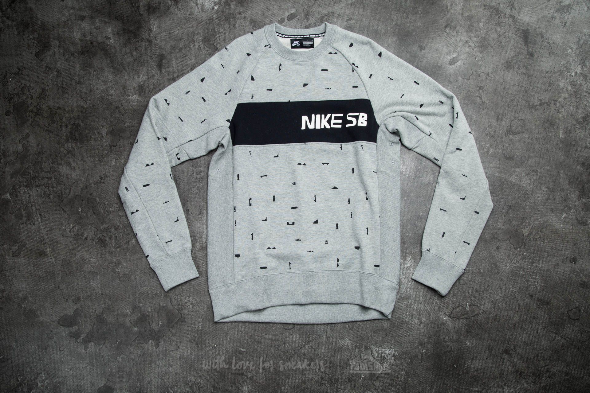 Mikiny Nike SB X CH Everett Crew Dark Grey/ Black