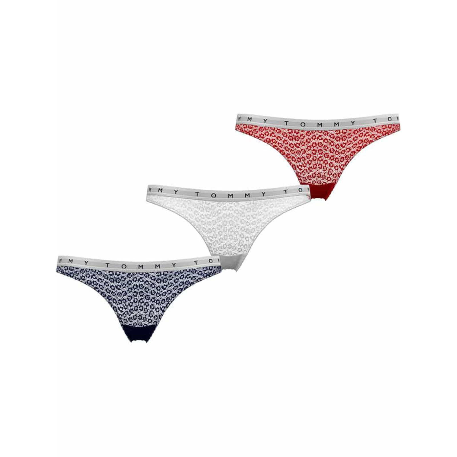 Panties Tommy Hilfiger Lace 3 Pack Thong Desert Sky/ White/ Primary Red