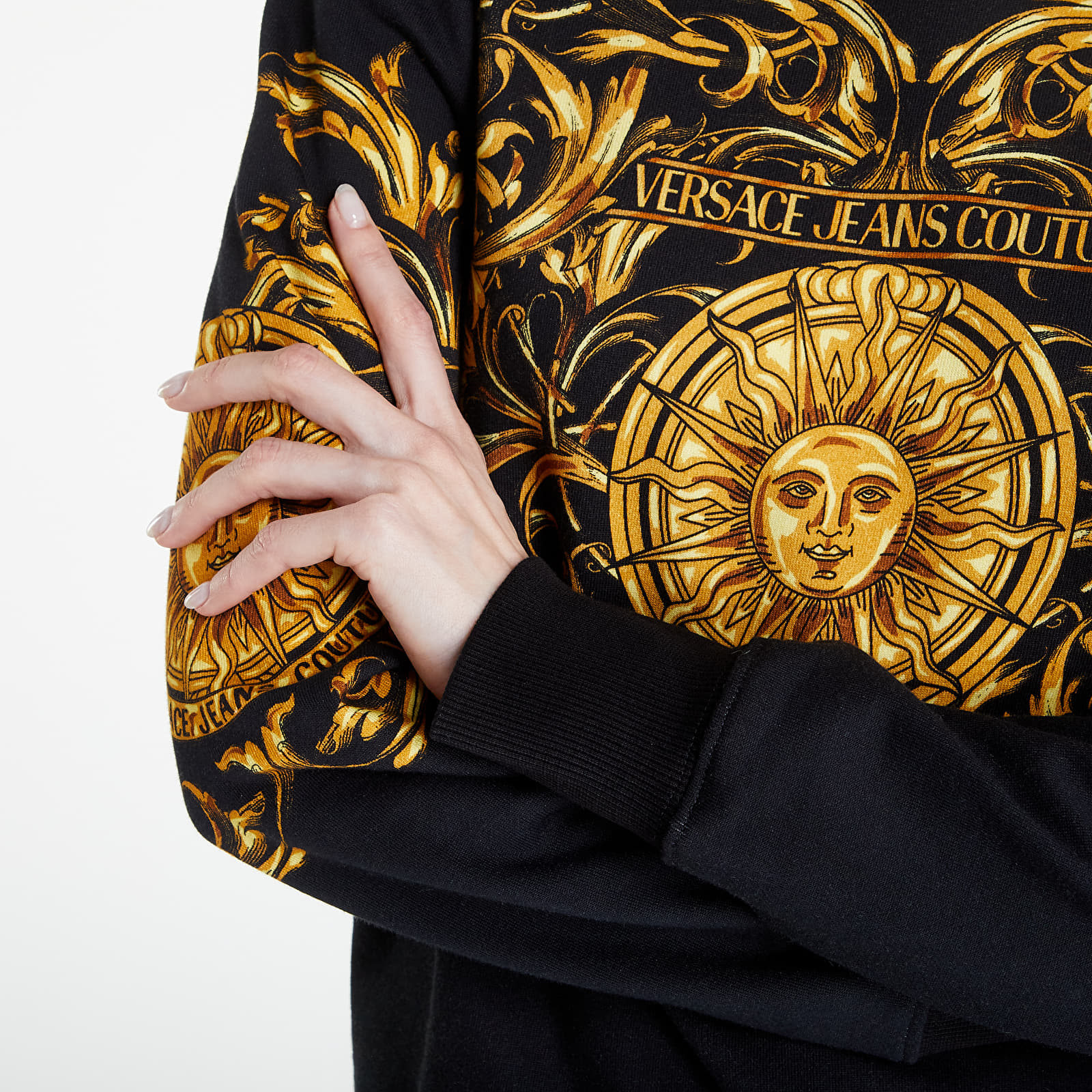 Black and gold versace sweatshirt sales