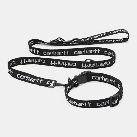 Carhartt WIP Script Dog Leash & Collar Black/ White | Footshop
