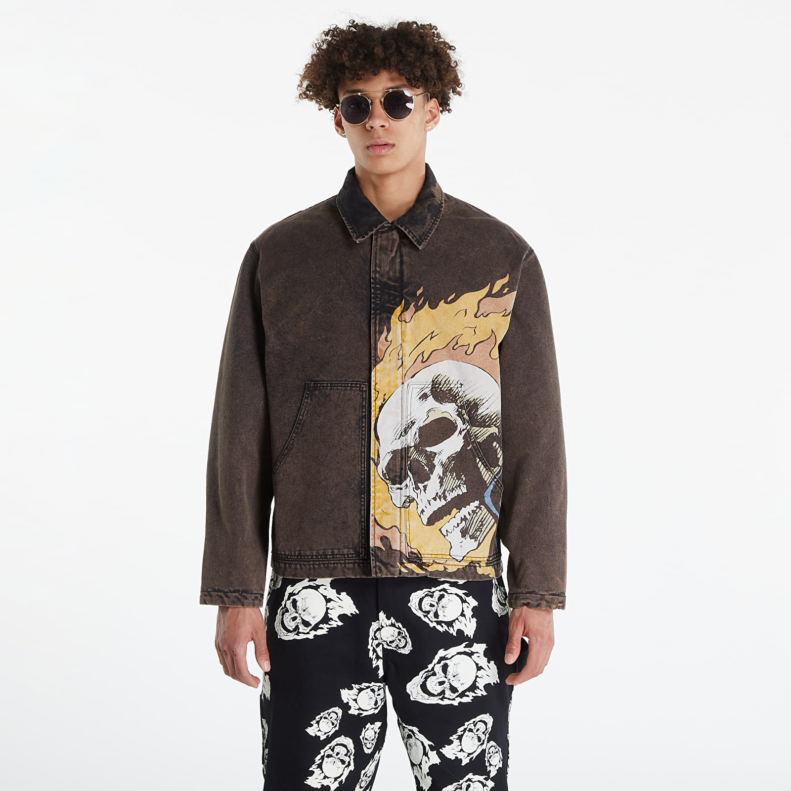 Jackets HUF x Marvel Ghost Rider Work Jacket Washed Black