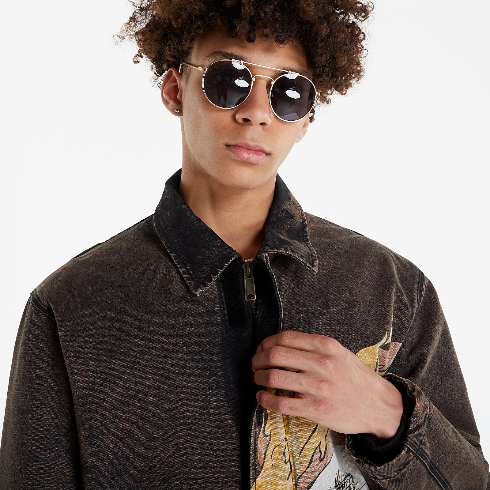 Jackets HUF x Marvel Ghost Rider Work Jacket Washed Black