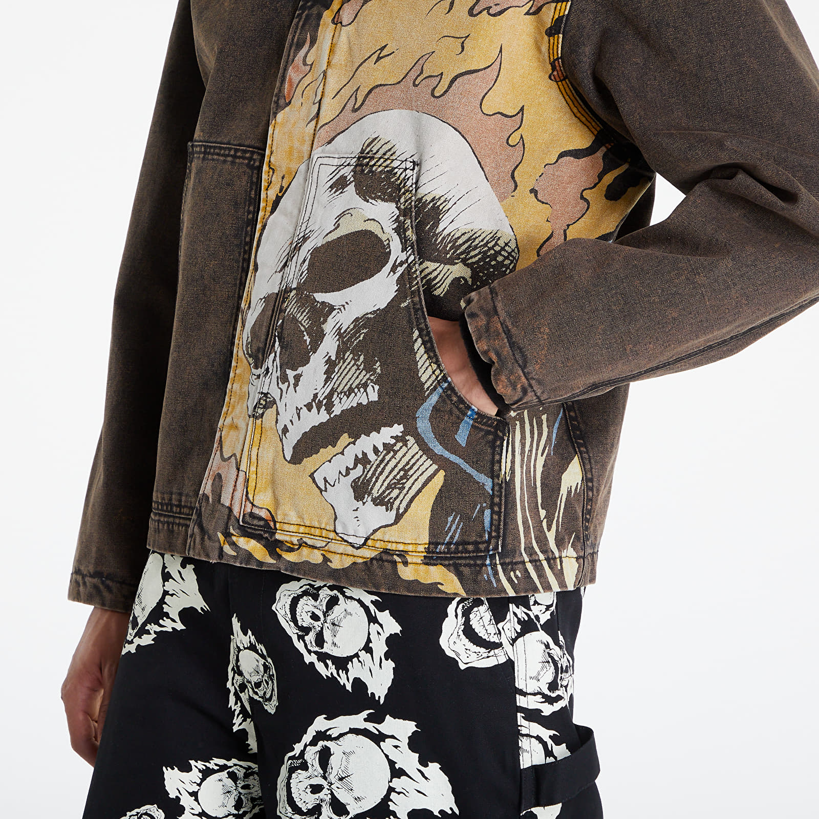 Jackets HUF x Marvel Ghost Rider Work Jacket Washed Black