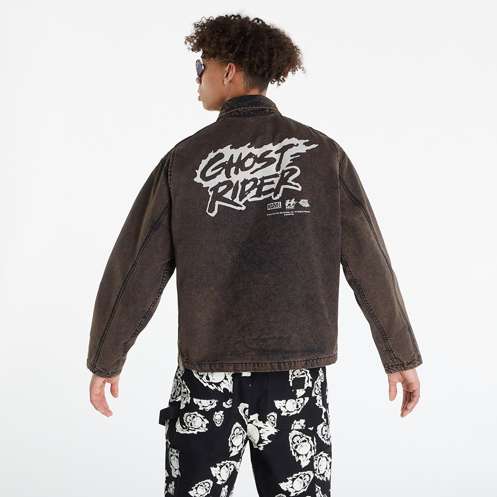 Jackets HUF x Marvel Ghost Rider Work Jacket Washed Black