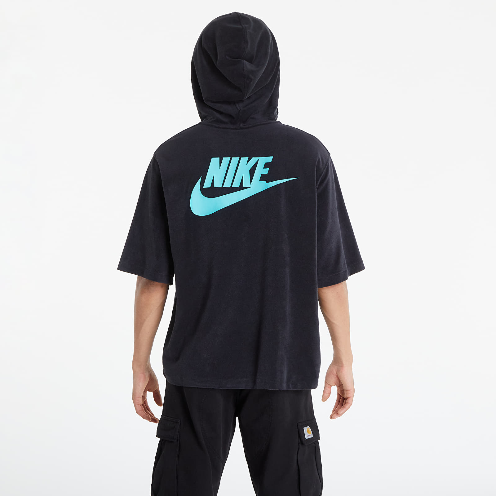 Tričká Nike NSW Hbr-S Short Sleeve Top Black/ Washed Teal