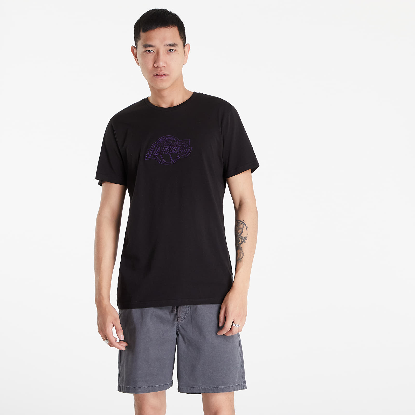 T-shirts New Era LA Lakers NBA Chain Stitch T-Shirt Black