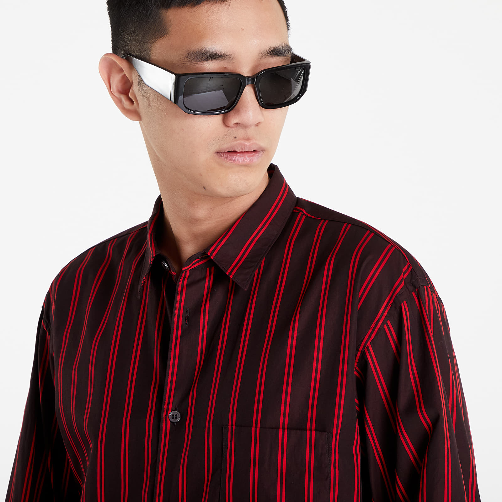 Comme des Garçons Shirt Yarn Dyed Stripe Shirt Black