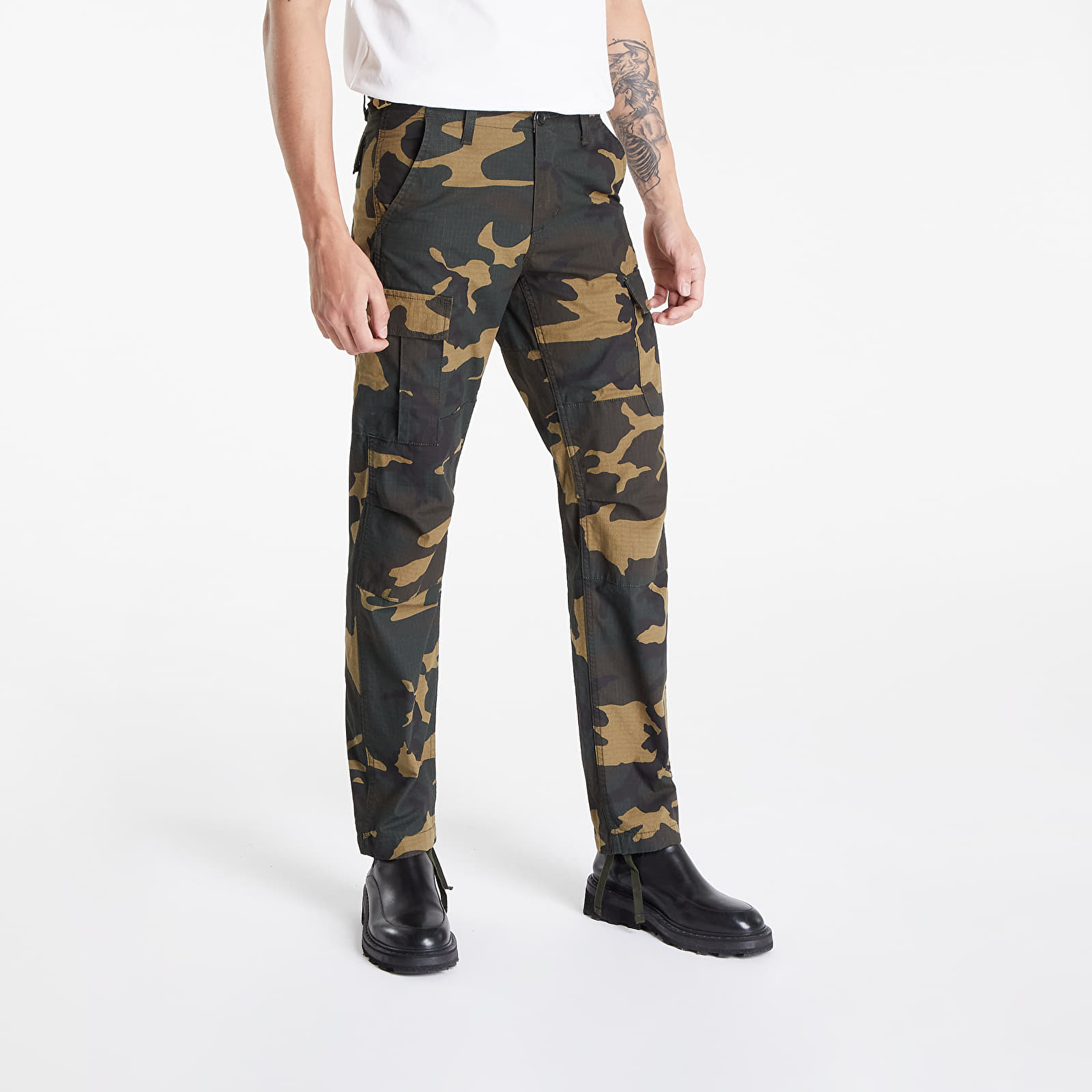 Pants and jeans Carhartt WIP Aviation Pant Camo Laurel Rinsed