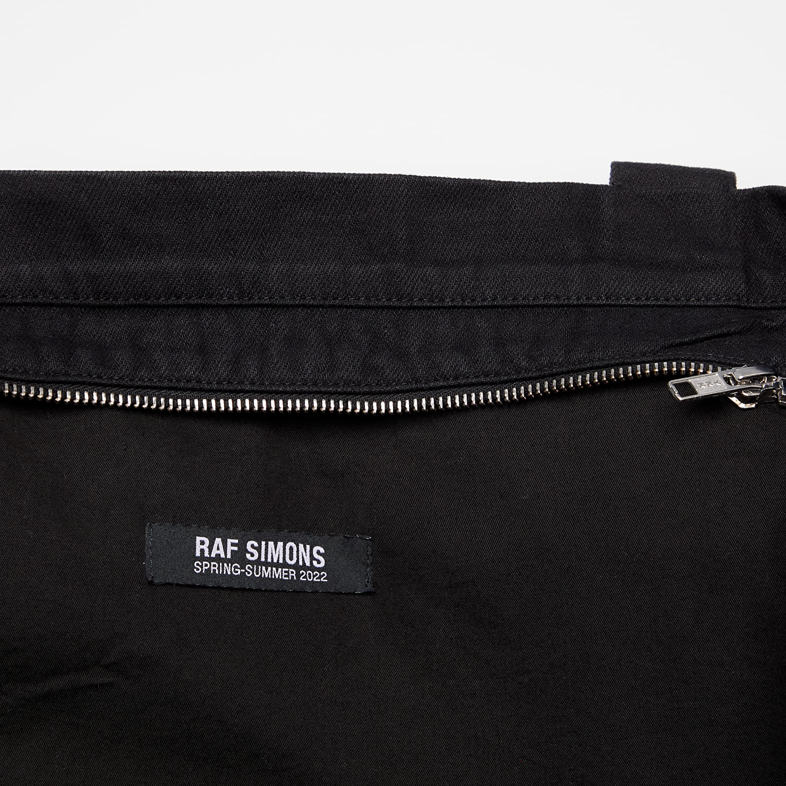 Tašky cez rameno RAF SIMONS Small Denim Tote Bag With Leather Badge Black