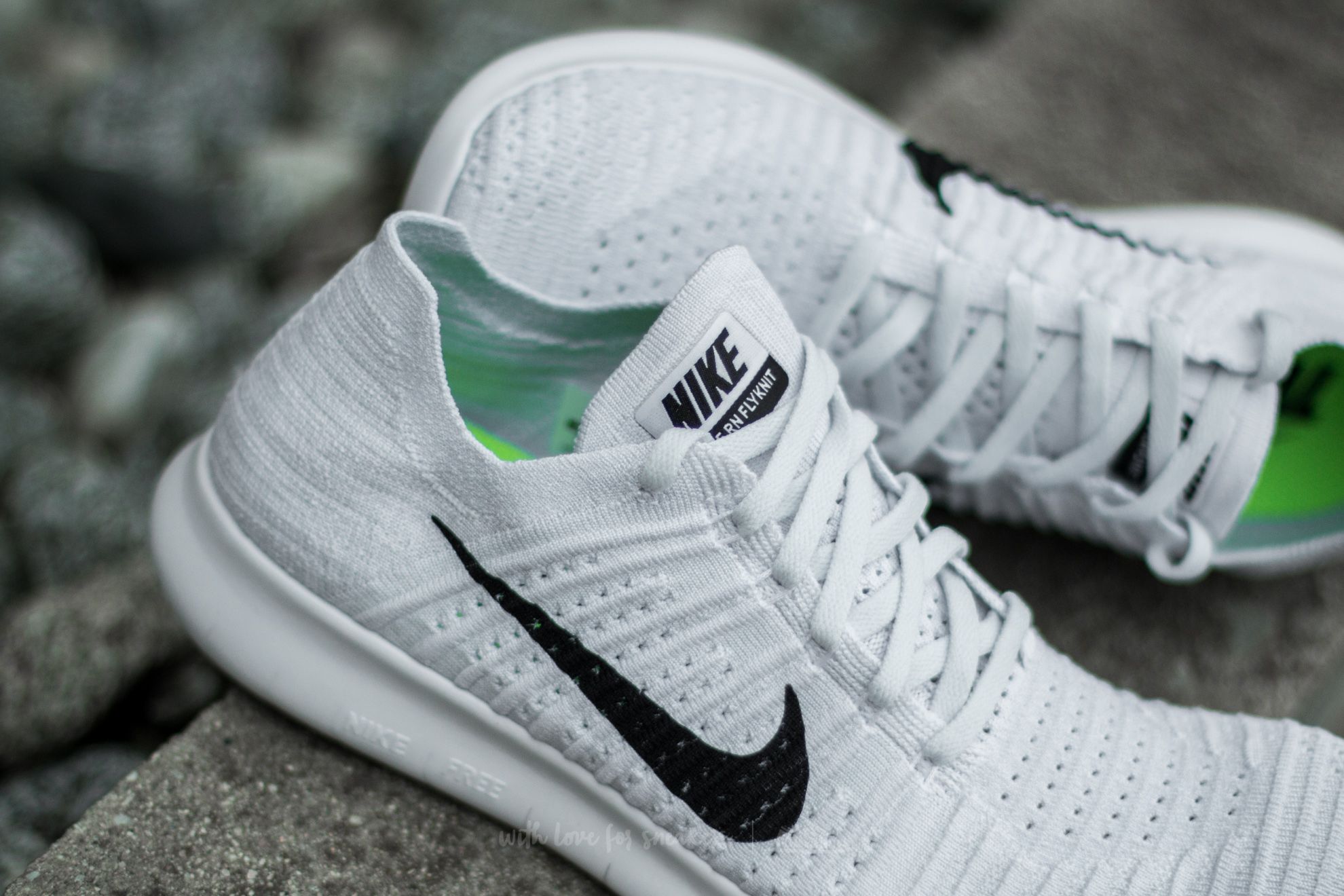 Men s shoes Nike Free Runner Flyknit White Black Pure Platinum Footshop