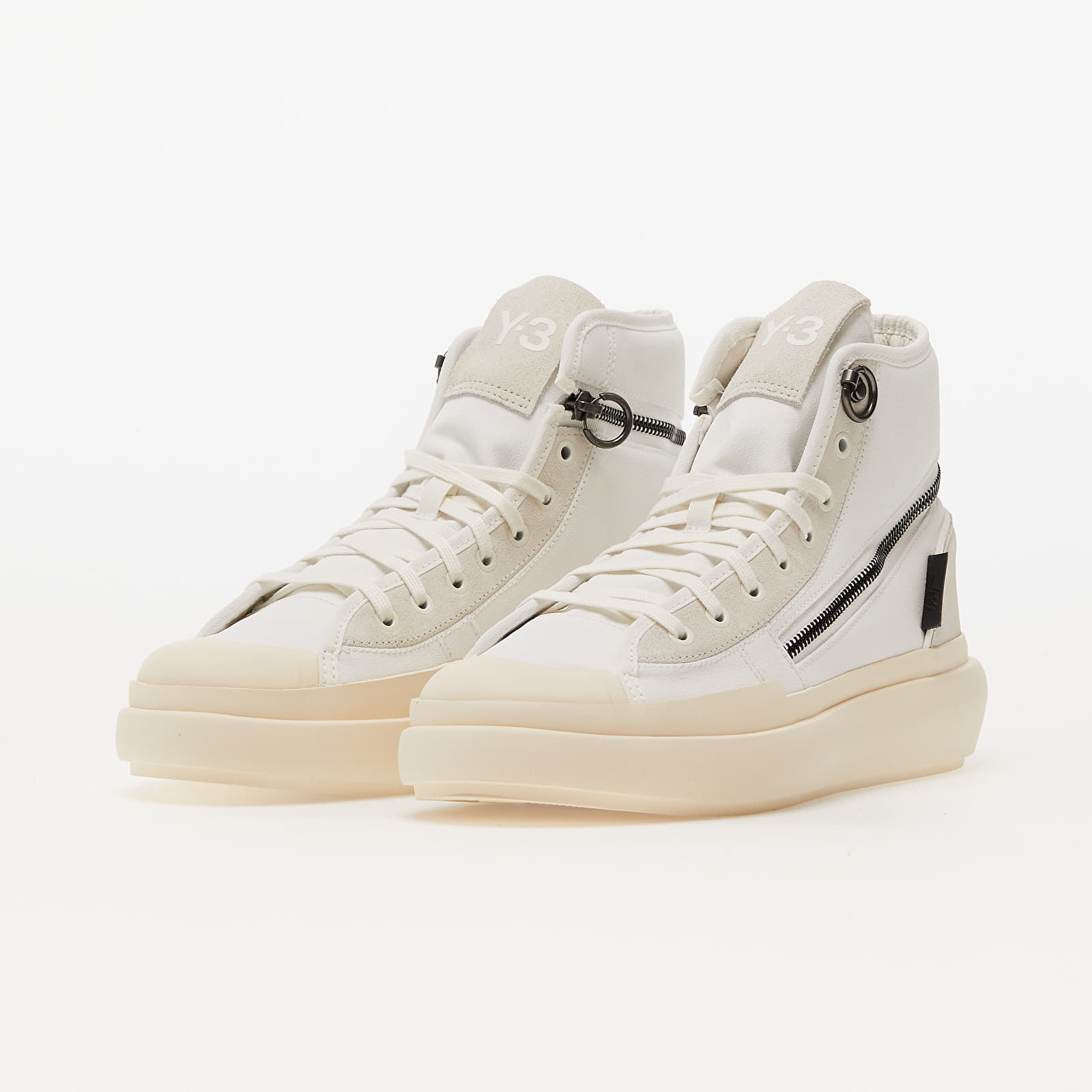 Încălțăminte și sneakerși pentru bărbați Y-3 Ajatu Court High Core White/ Orbit Grey/ Cream White