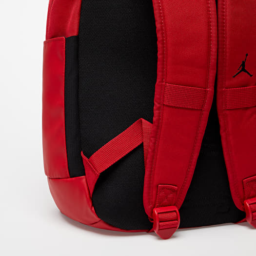 Red leather jordan backpack deals