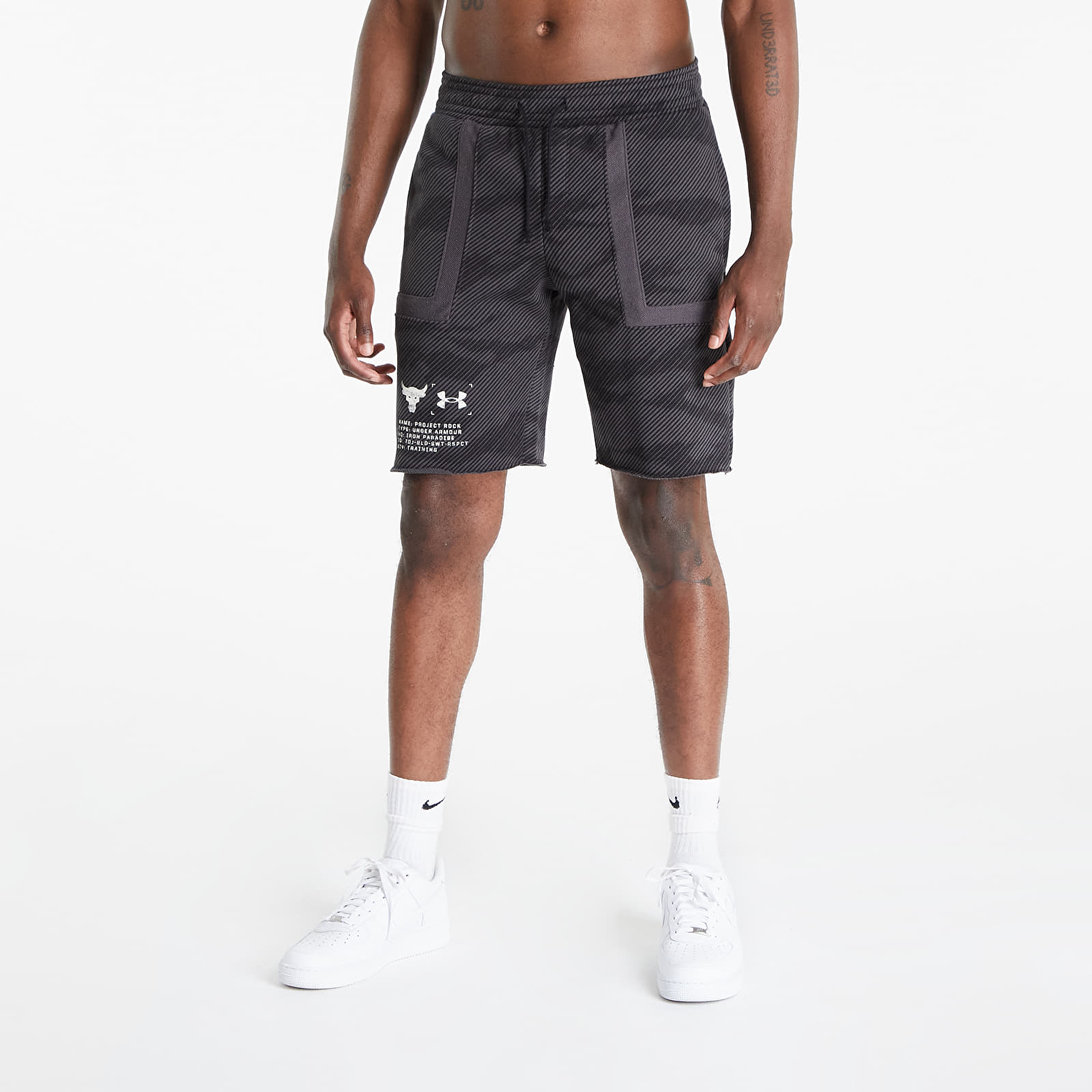 Shorts Under Armour Project Rock Q2 Heavyweight Terry Shorts Black/ Stone