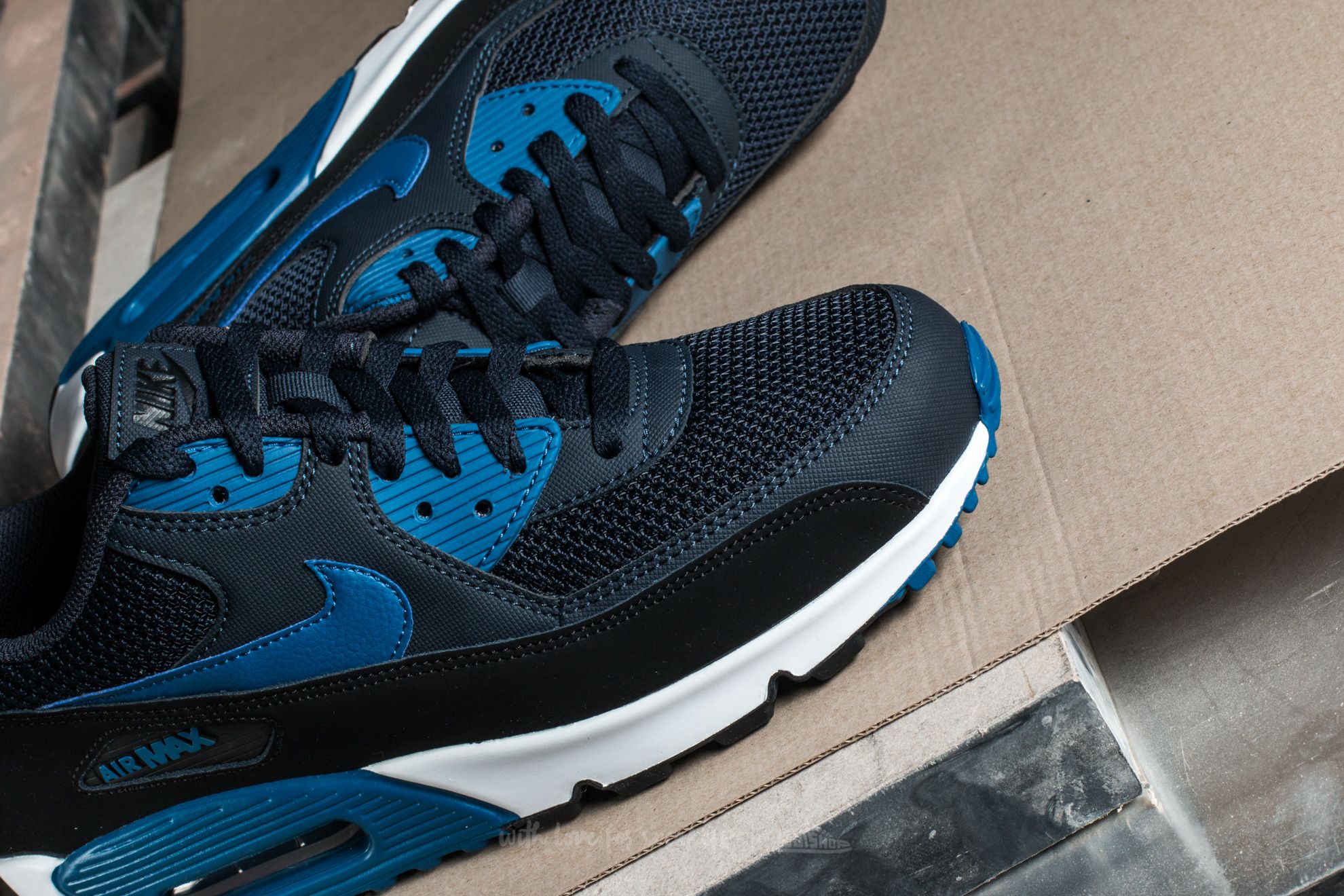 Herren Sneaker und Schuhe Nike Air Max 90 Essential Dark Obsidian Court Blue Black Footshop