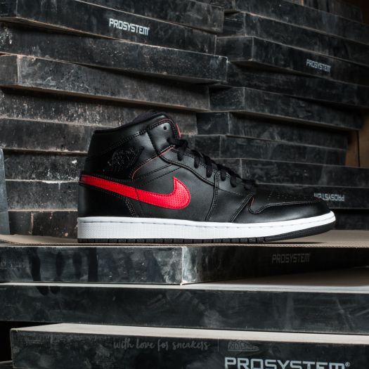 Black and red team jordans on sale