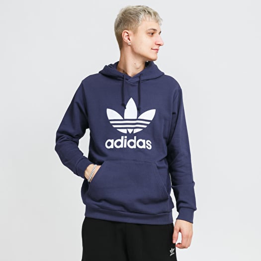 Adidas originals hoodie with tech logo in navy online