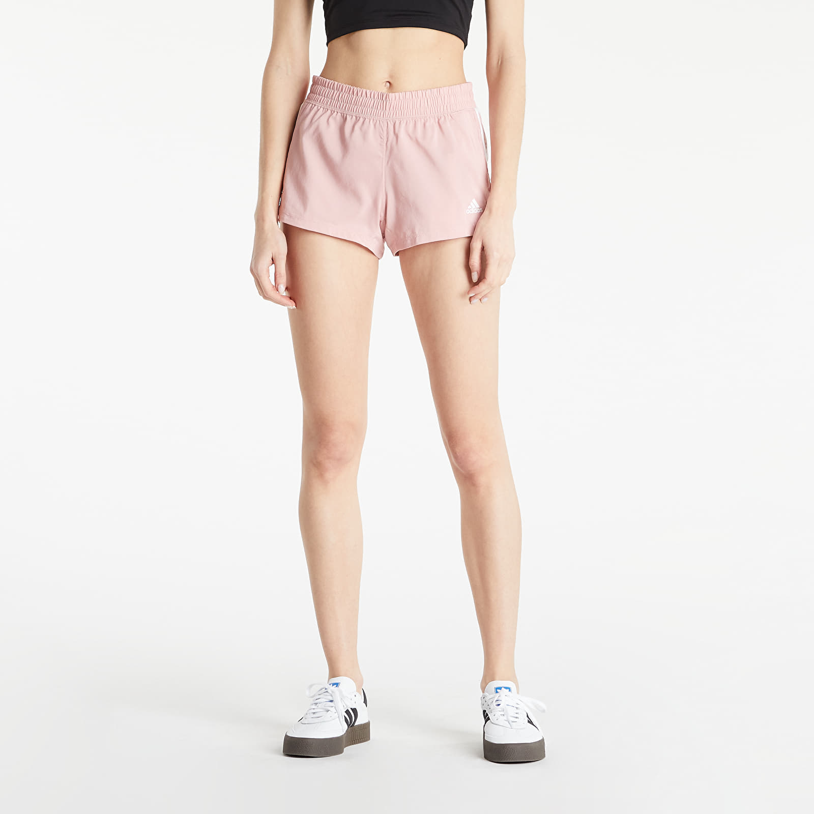 Kratke hlače adidas Originals Pacer3 Stripes Woven Short women Pink
