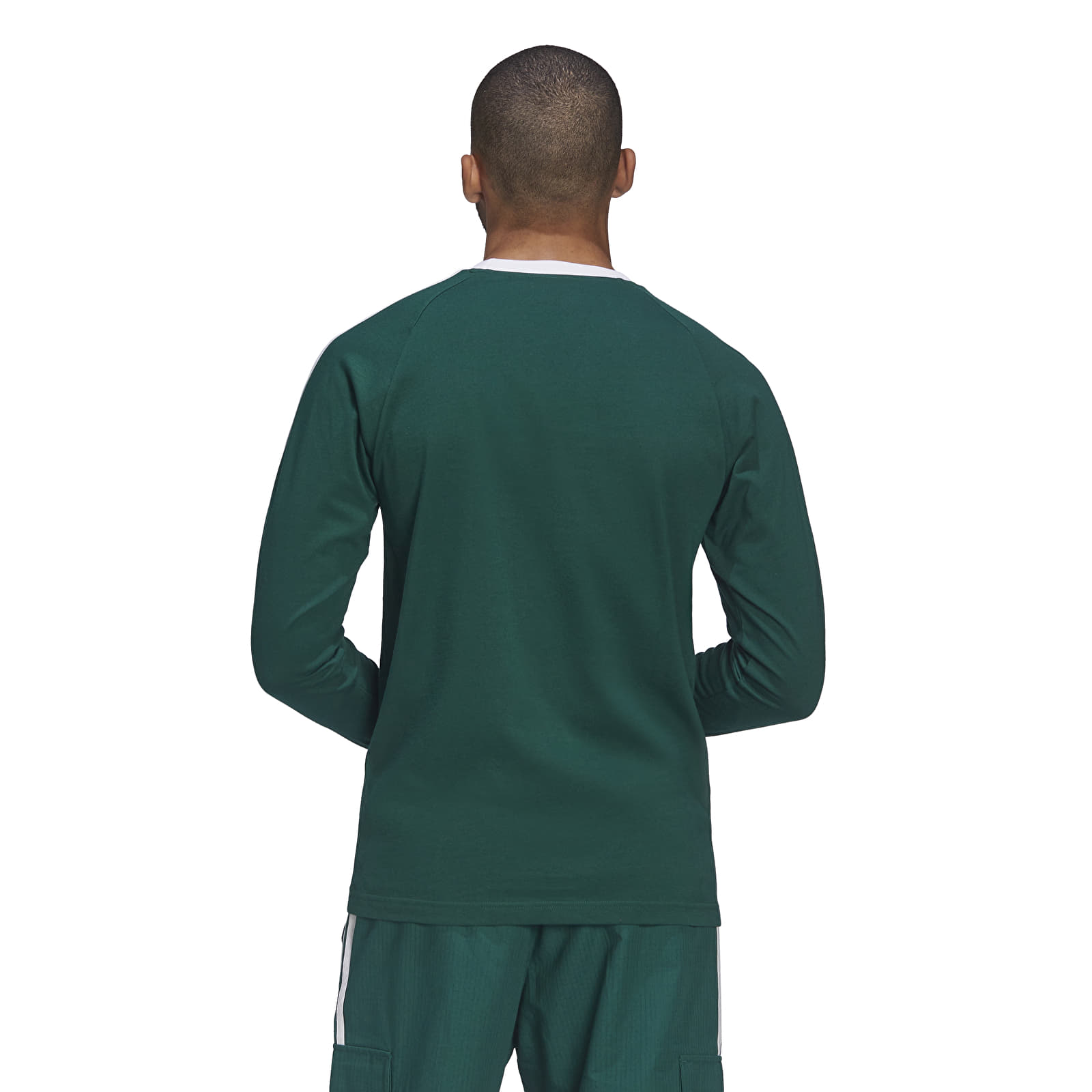 T-Shirts adidas Originals 3 - Stripes LS Tee Green