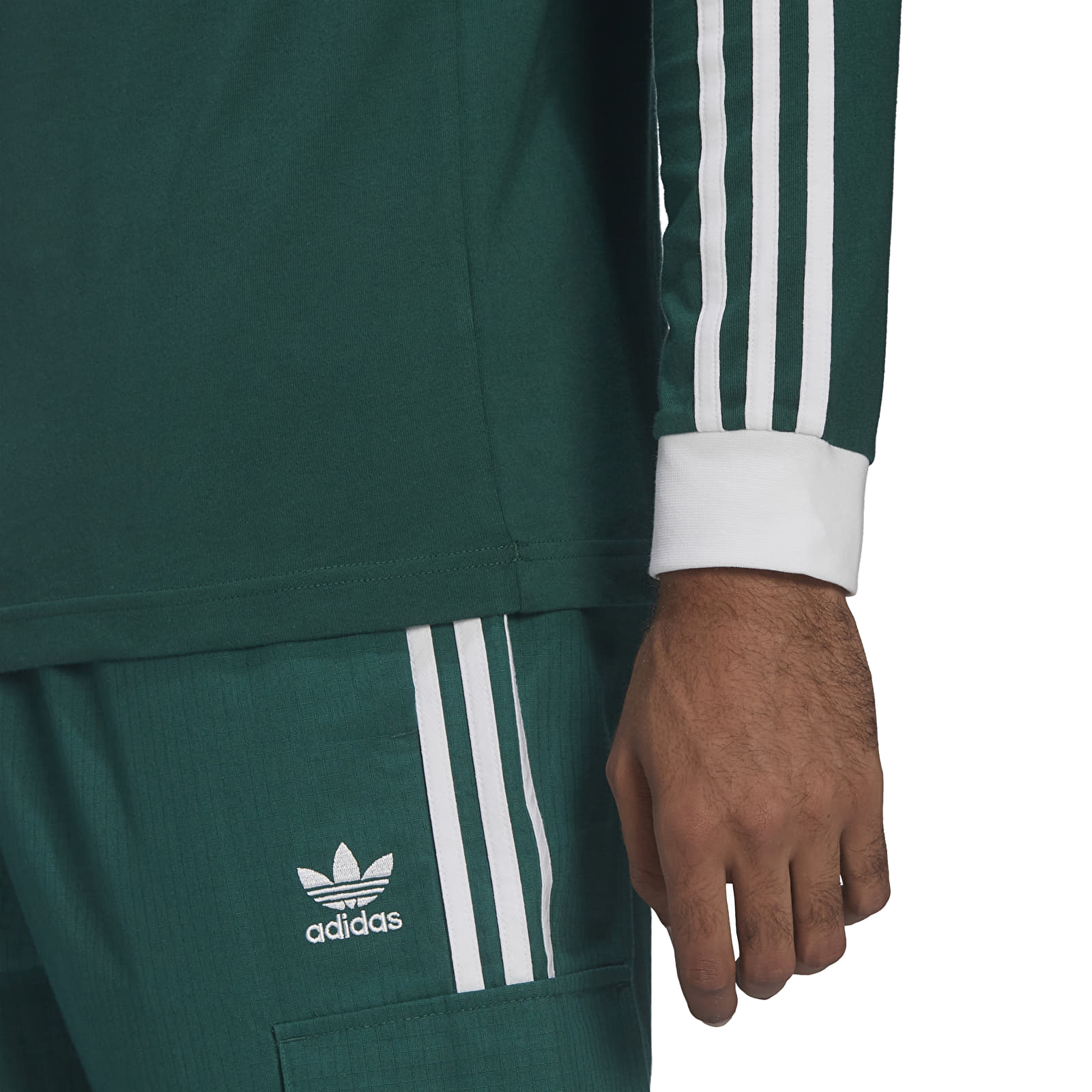 T-Shirts adidas Originals 3 - Stripes LS Tee Green