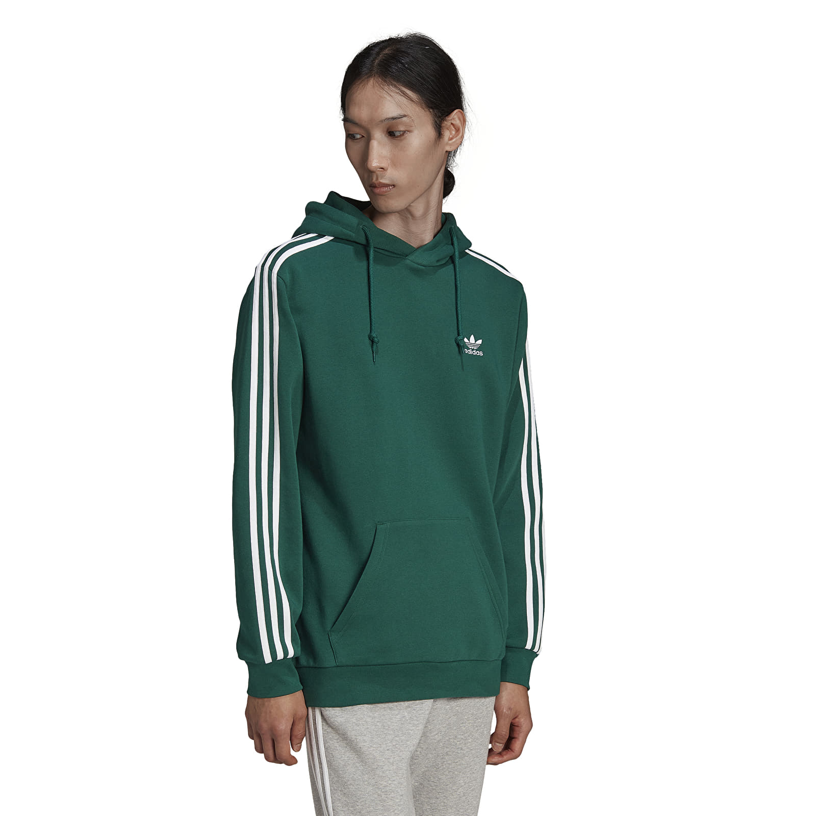 Adidas originals hoodie with shoulder 3 stripes green shop