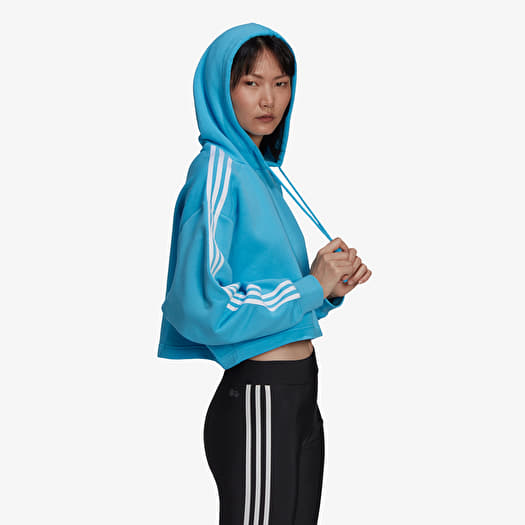Hoodies and sweatshirts adidas Originals Adicolor Classics Cropped Hoodie Blue Footshop