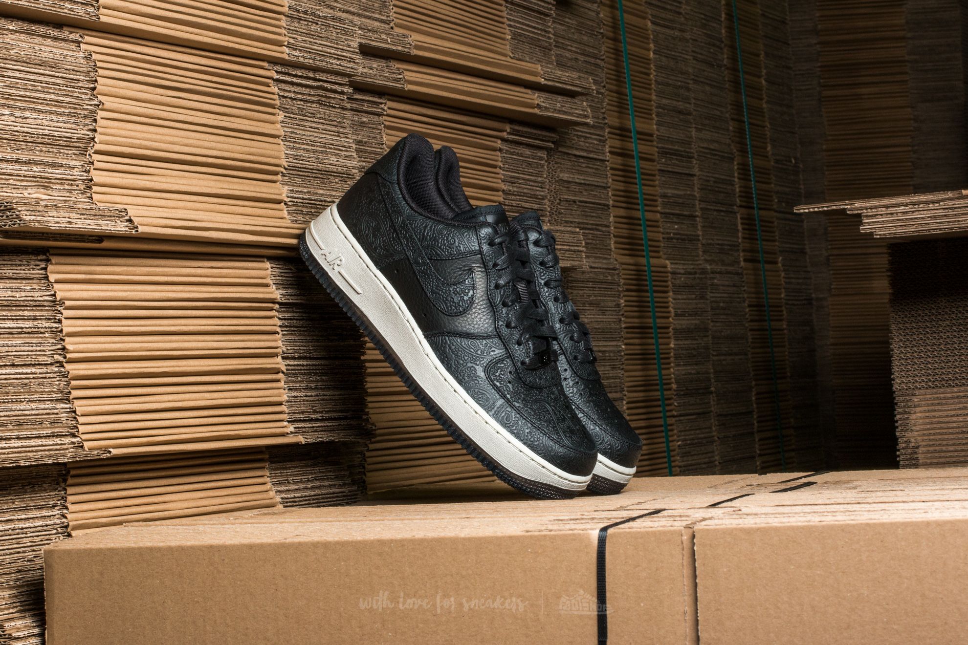 Women s shoes Nike Wmns Air Force 1 07 Premium Essential Black Black Light Bone Footshop
