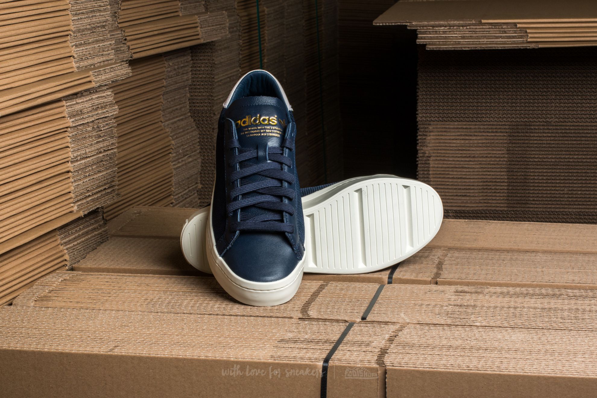 Adidas court vantage navy discount
