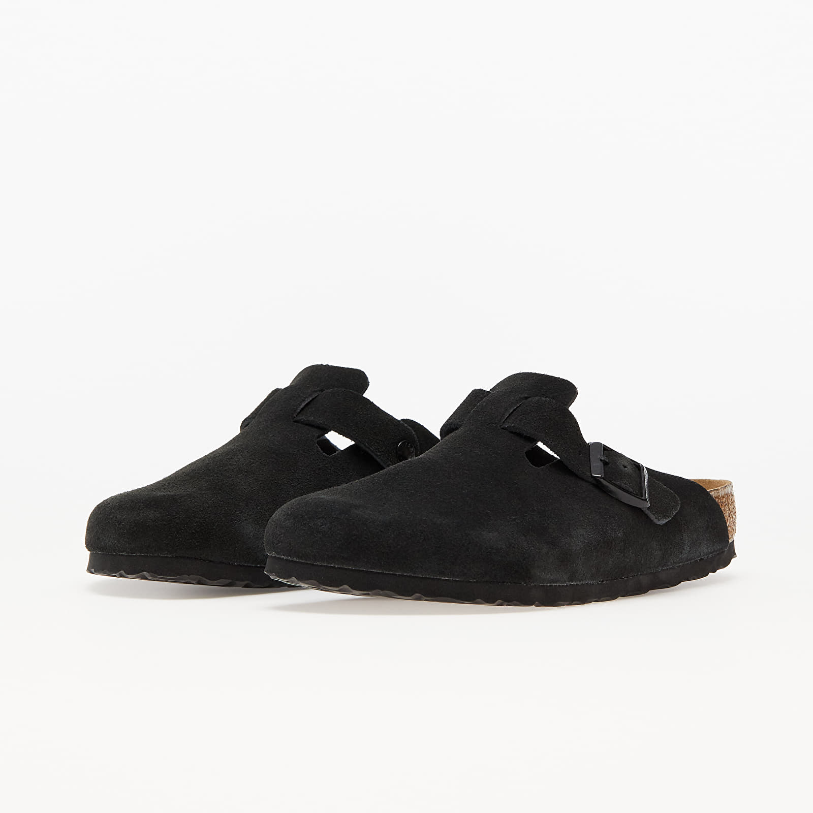 Pánske tenisky a topánky Birkenstock Boston Soft Footbed Velvet Leather Black