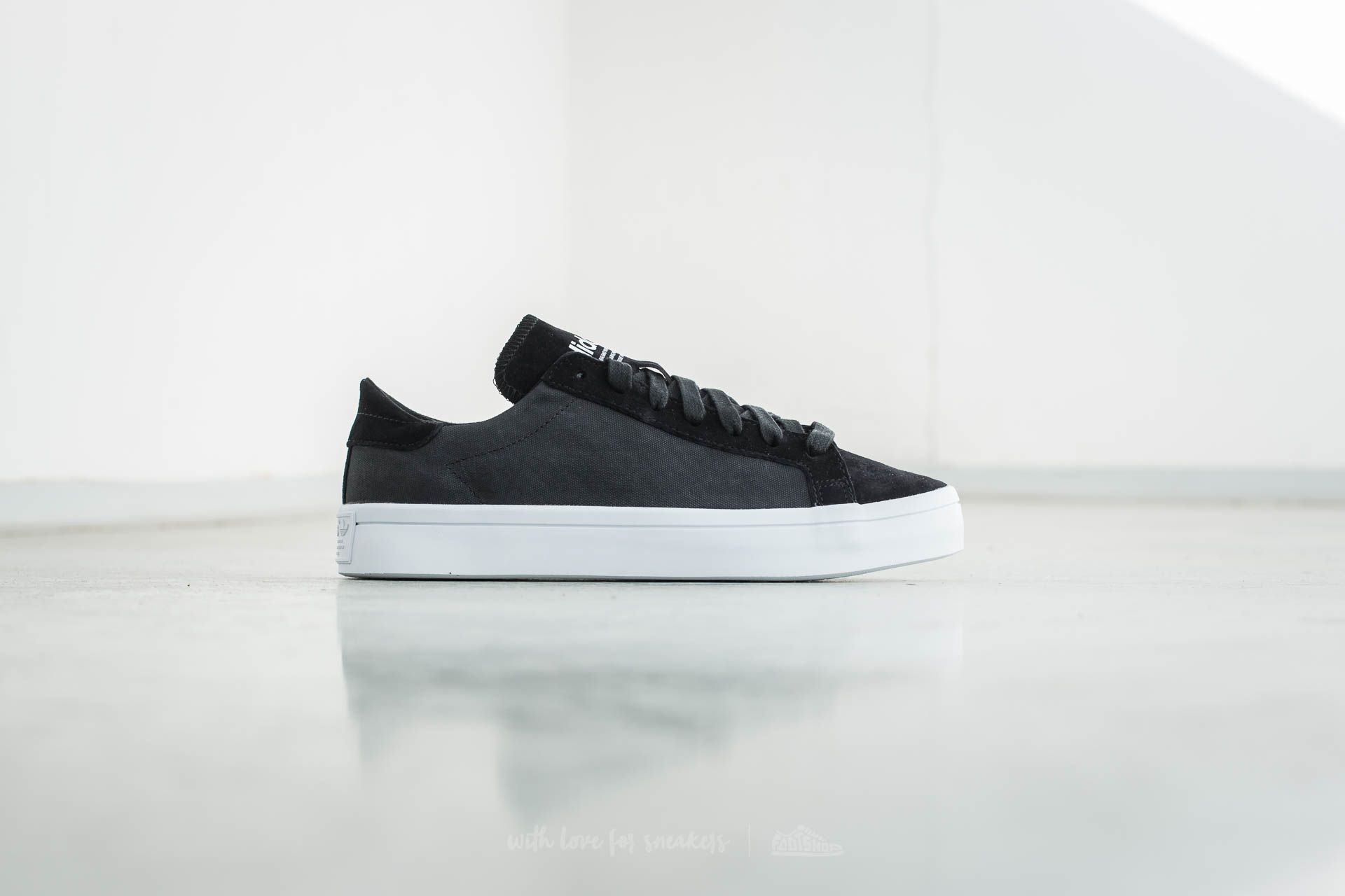 Adidas court vantage black suede clearance