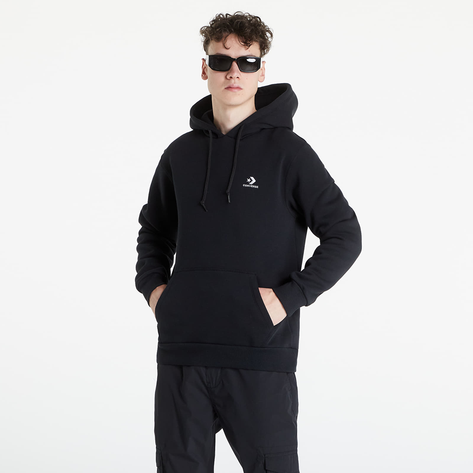 Sweatjacken und Sweatshirts Converse Embroidered Star Chevron Hoodie Black