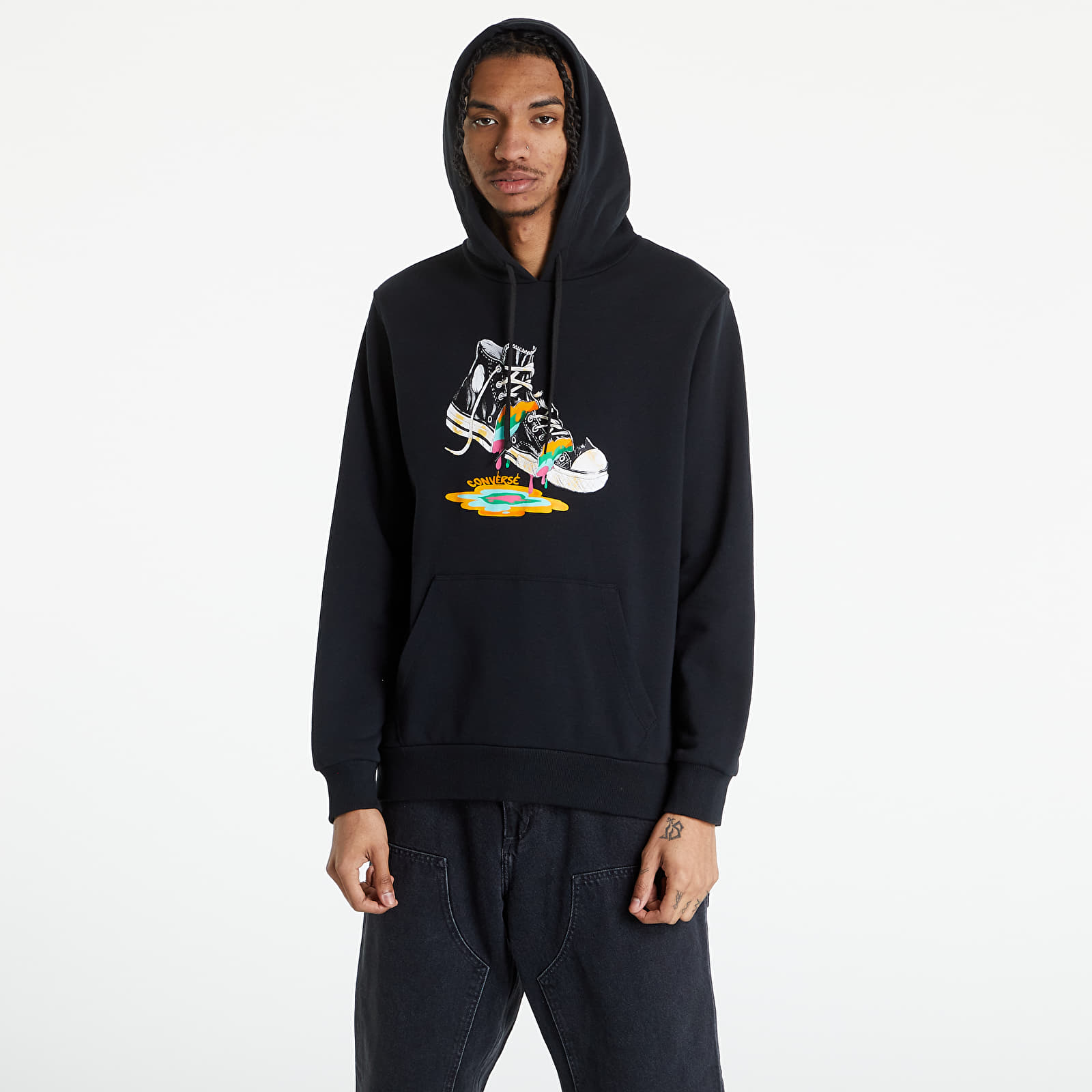 Hoodies and sweatshirts Converse Paint Drip Graphic Pullover Hoodie Black