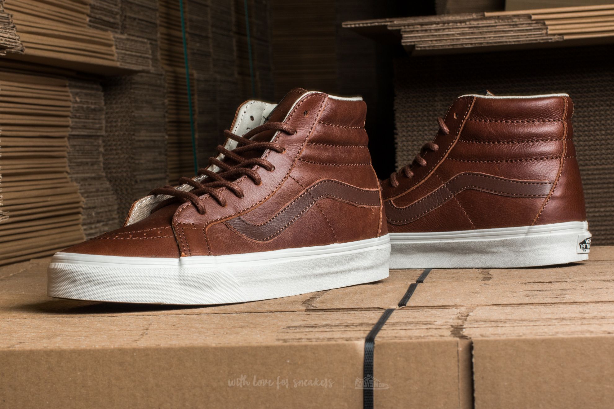 Men s shoes Vans SK8 Hi Reissue Leather Dachshund Potting Soil