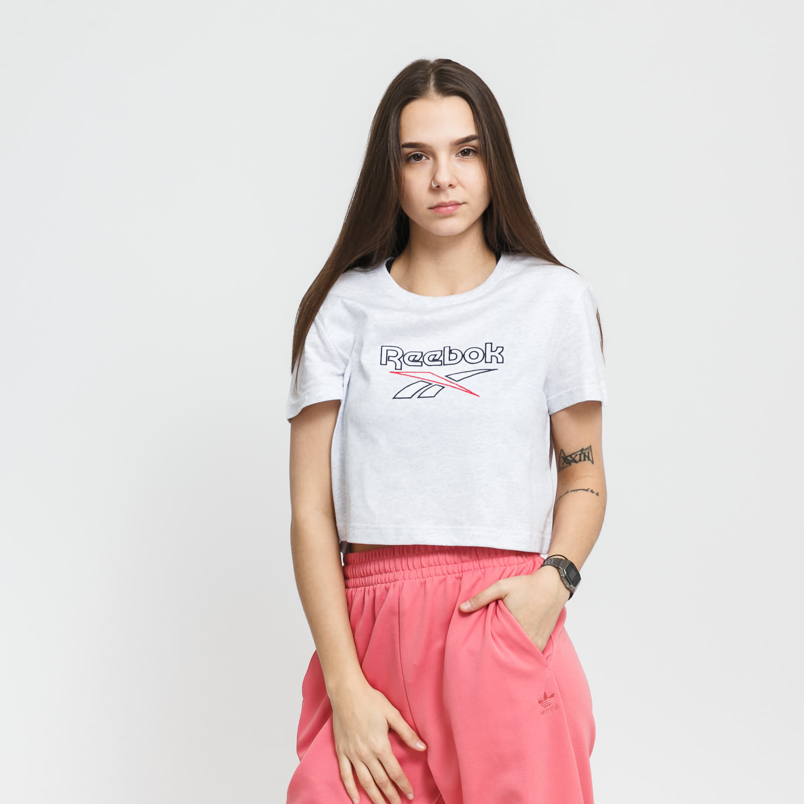 Koszulki Reebok Classic F Big Logo Tee Melange Light Gray