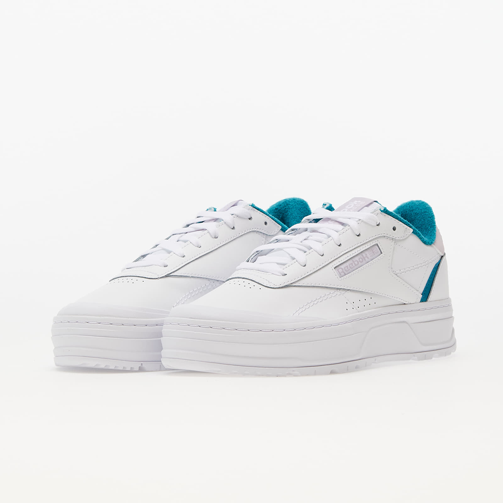 Încălțăminte și sneakerși pentru femei Reebok Club C Double GEO Cloud White/ Seaport Teal/ Quartz Glow